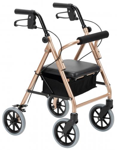 ハッピー 四輪歩行車 ハッピーⅢミニ ローズゴールドメタリック｜BASE