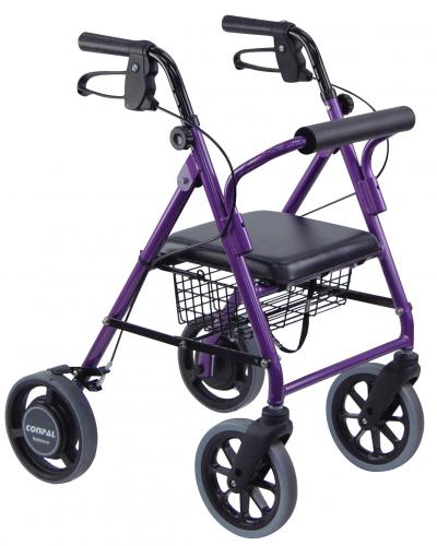 抑速ブレーキ付き歩行器　竹虎 ハッピーミニ パープルメタリック ハッピーミニ抑速ブレーキ パープルメタリック｜BASE